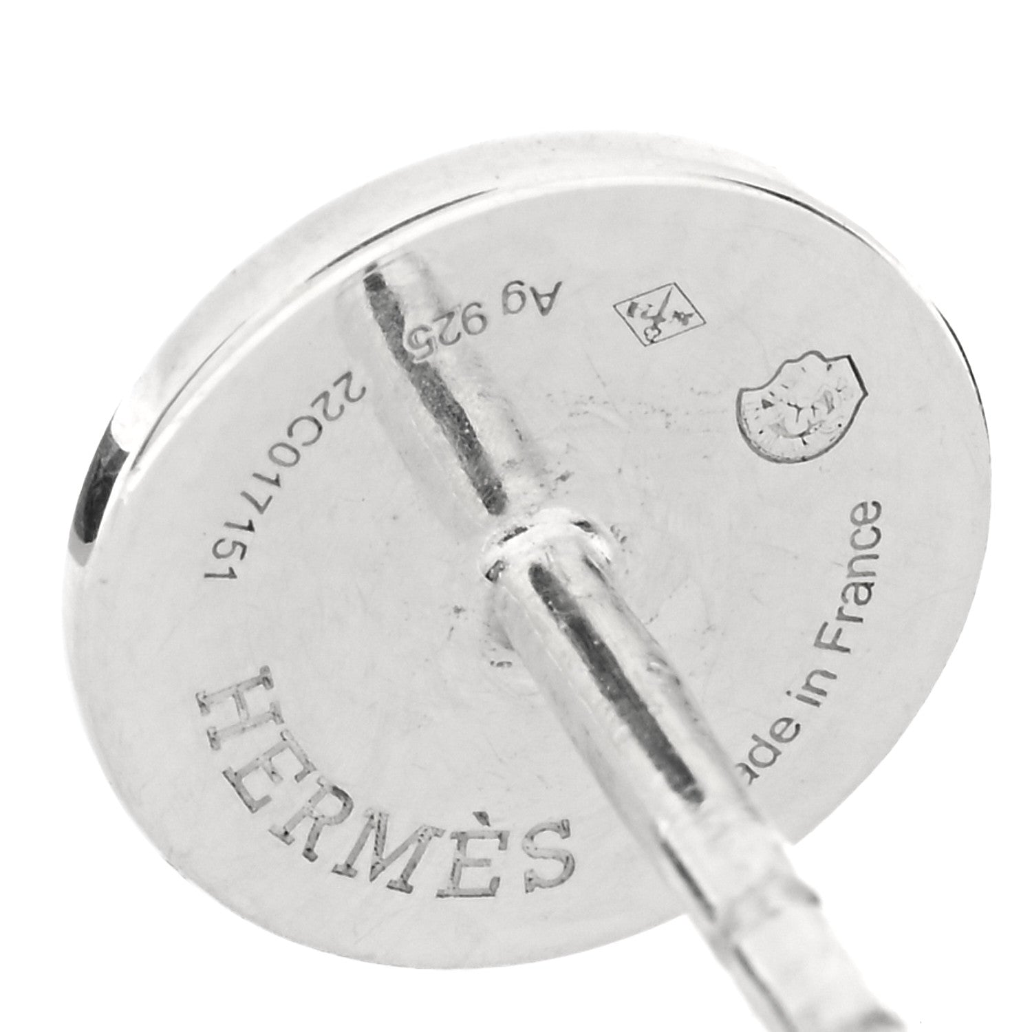 Hermes Sterling Silver TPM Ex-Libris Earrings 4 of 4