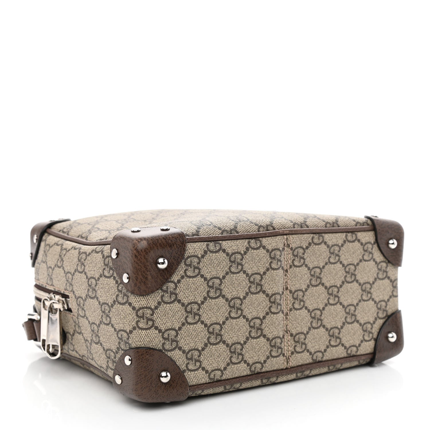 Gucci GG Supreme Monogram Textured Calfskin Square Messenger Bag Beige Ebony New Acero 4 of 10