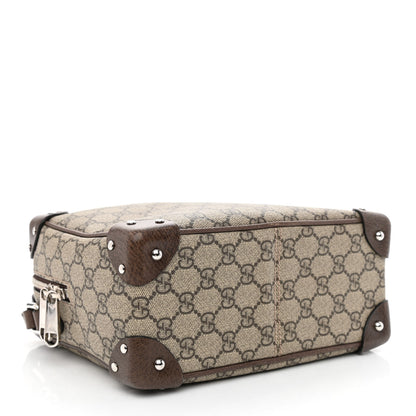 Gucci GG Supreme Monogram Textured Calfskin Square Messenger Bag Beige Ebony New Acero 4 of 10