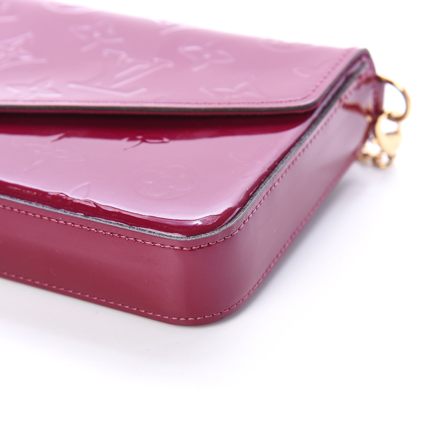 Louis Vuitton Vernis Felicie Chain Wallet Magenta 7 of 7