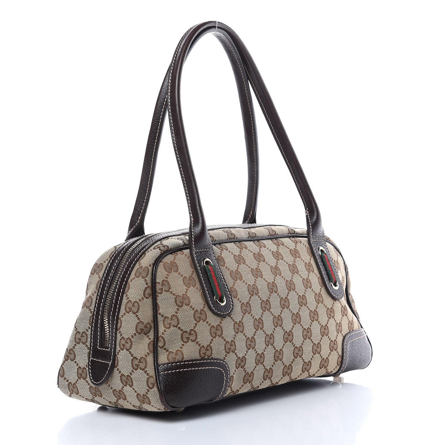 Gucci Monogram Small Princy Satchel Dark Brown 3 of 15
