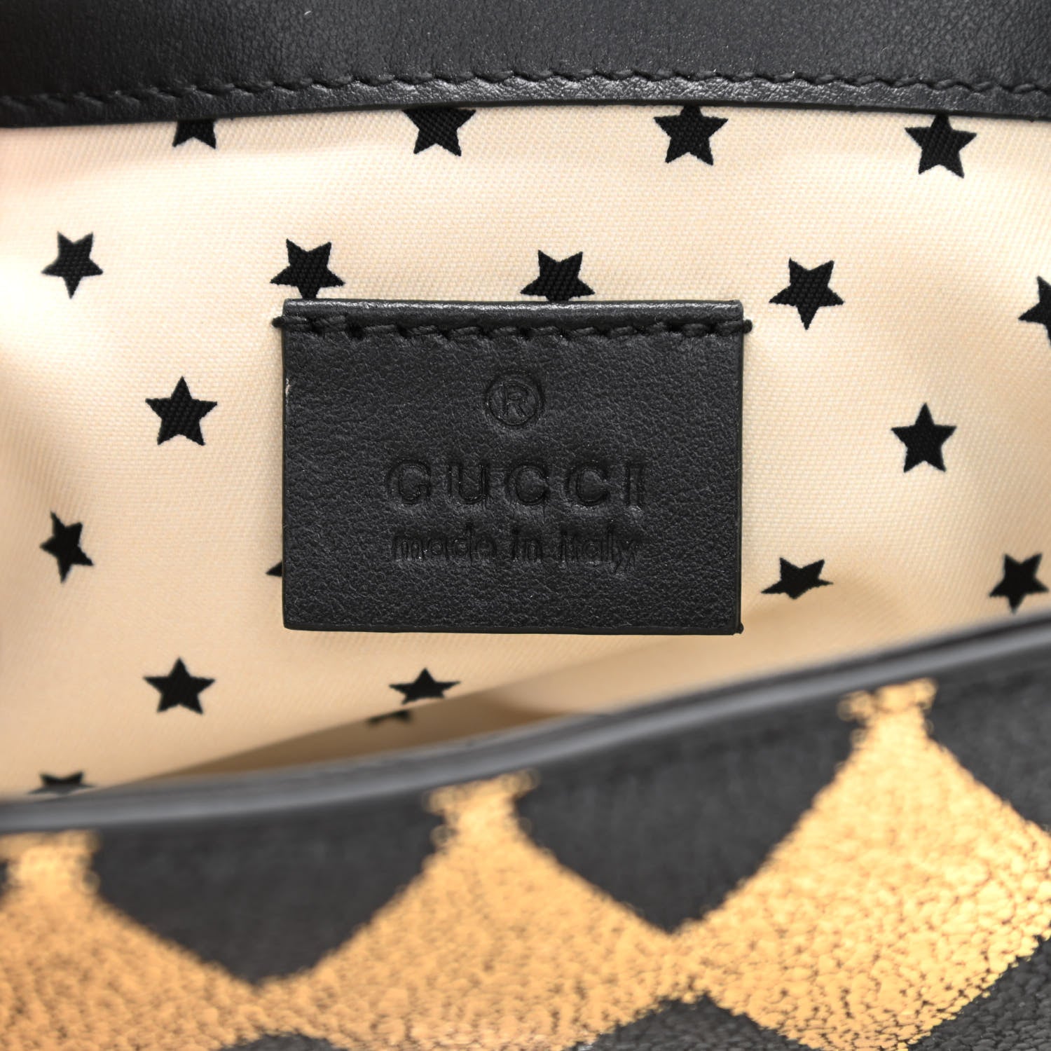 Gucci Metallic Cracked Calfskin Belt Bag Gold Black 6 of 9