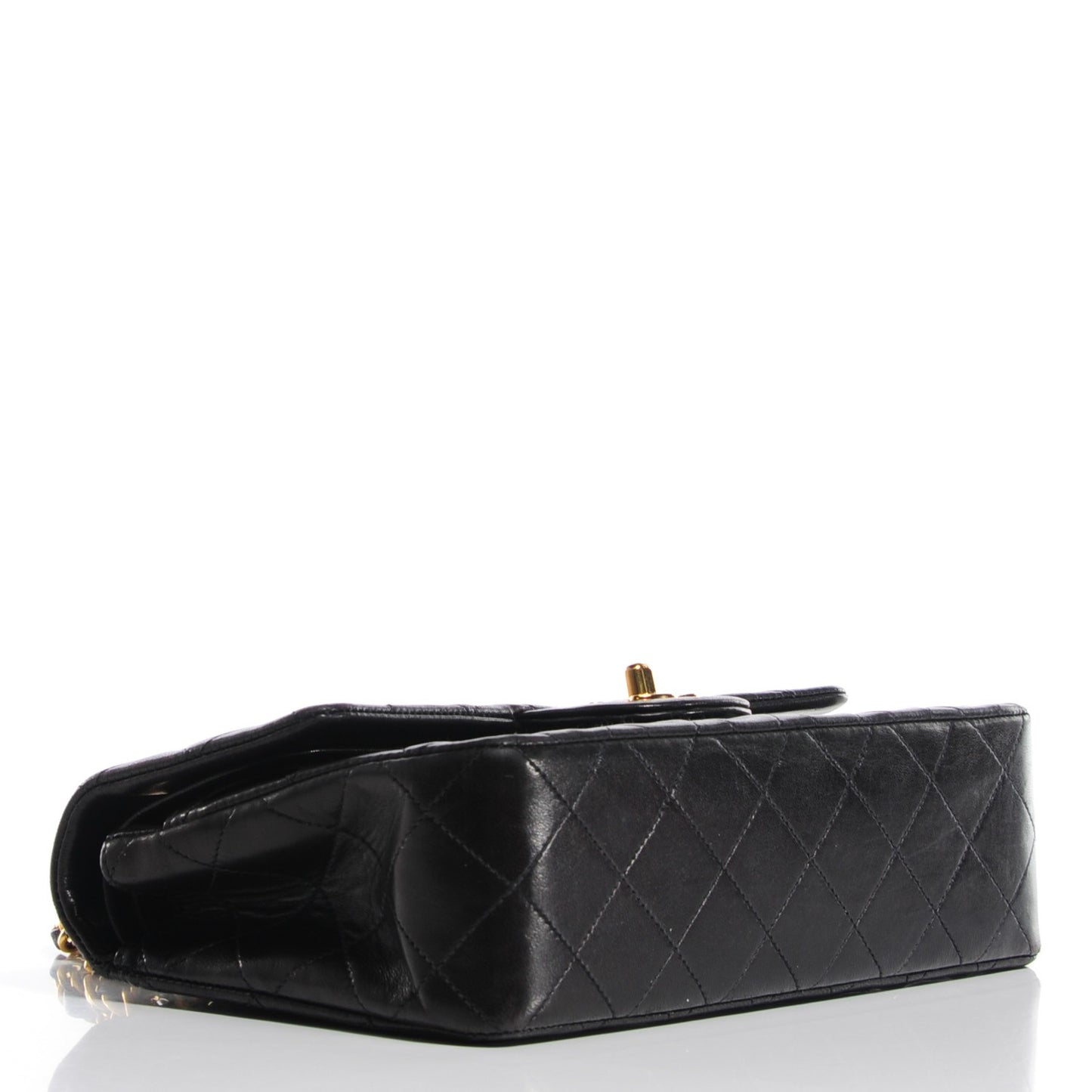 Lambskin Quilted Small Double Flap Black