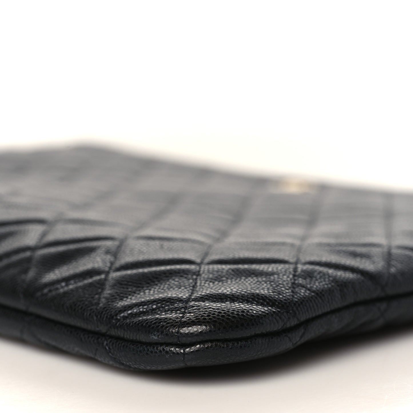 Caviar Quilted Large Cosmetic Case Black