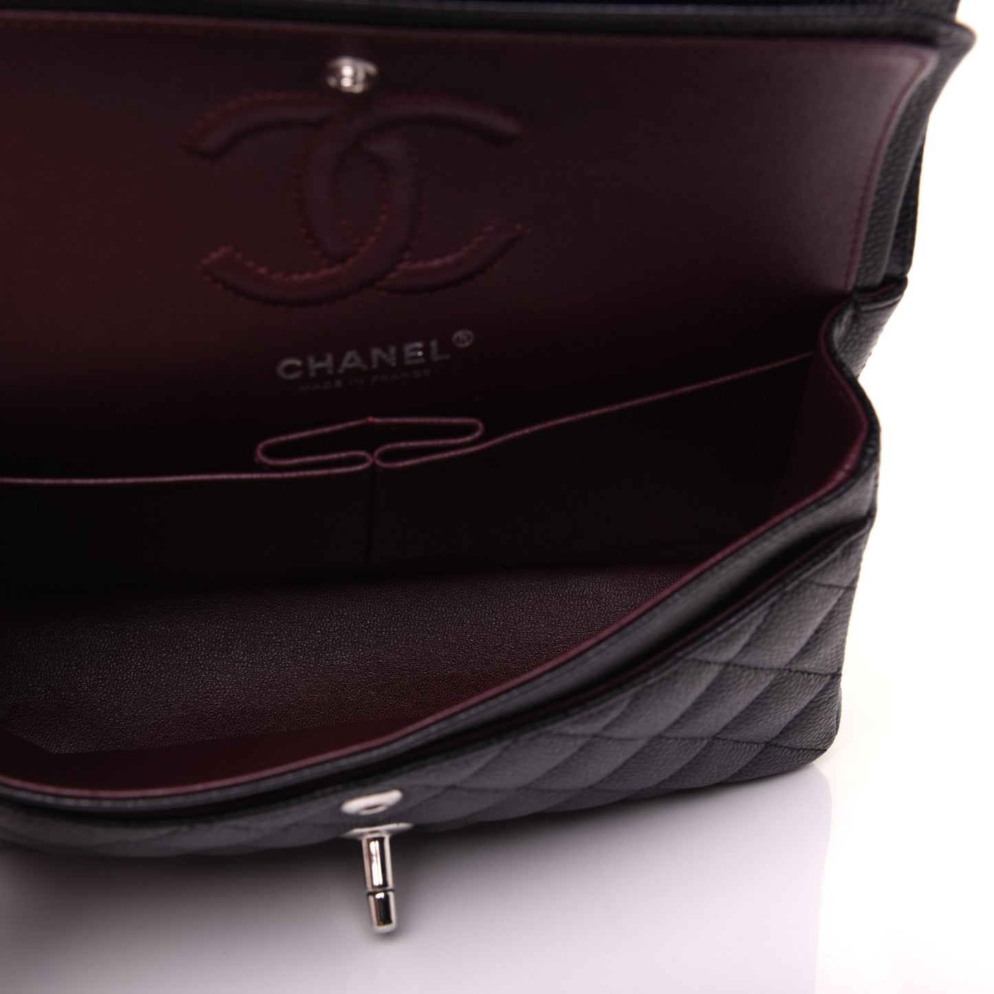 Caviar Quilted Small Double Flap Black