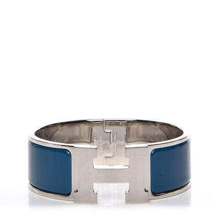 Hermes Enamel Wide Clic Clac H Bracelet PM Bleu Profond 1 of 5