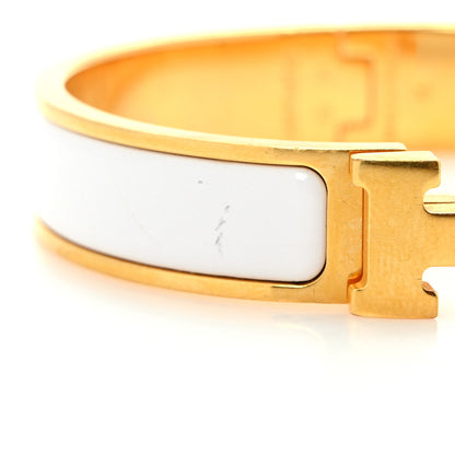 Hermes Enamel Narrow Clic Clac H Bracelet PM White 3 of 4
