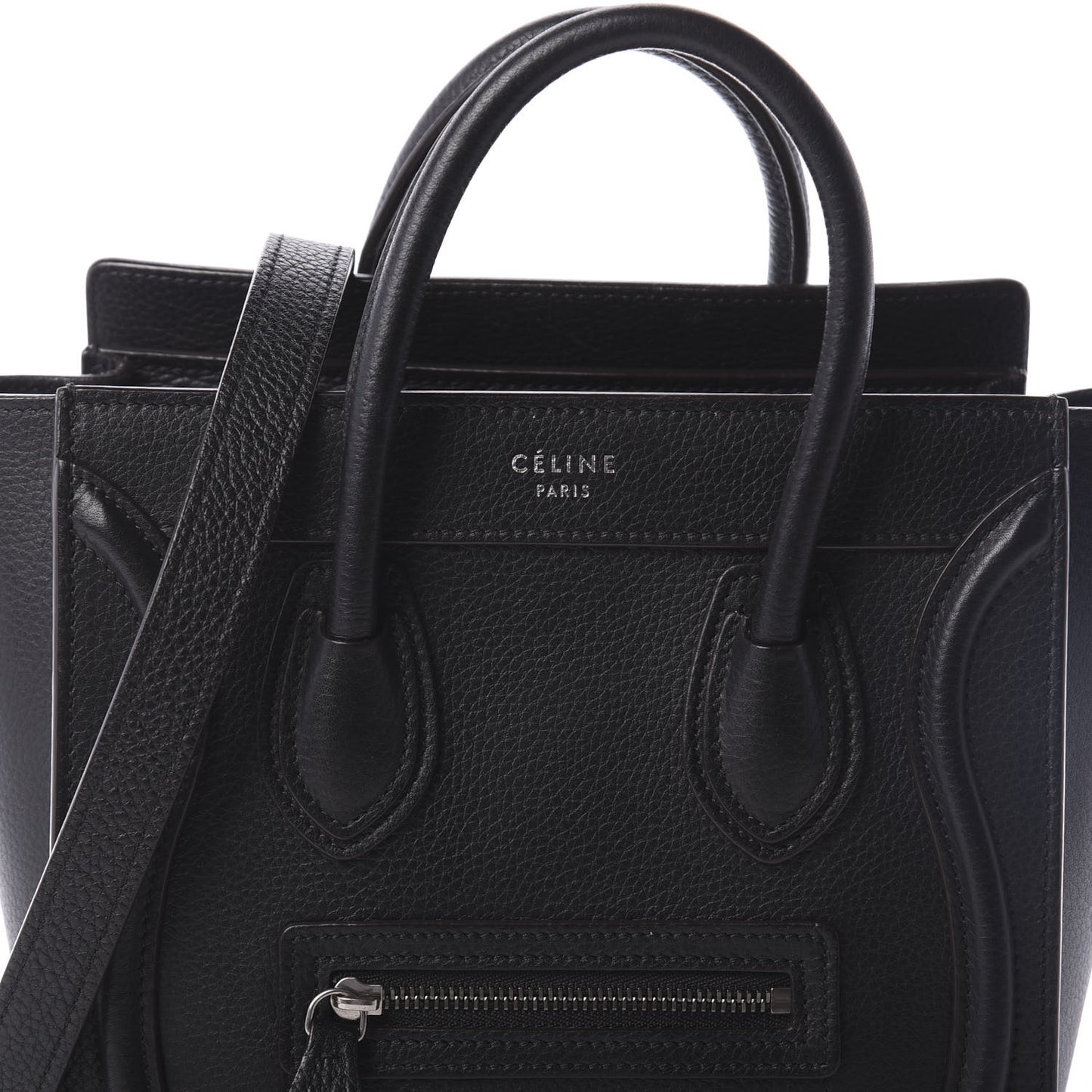 Drummed Calfskin Nano Luggage Black