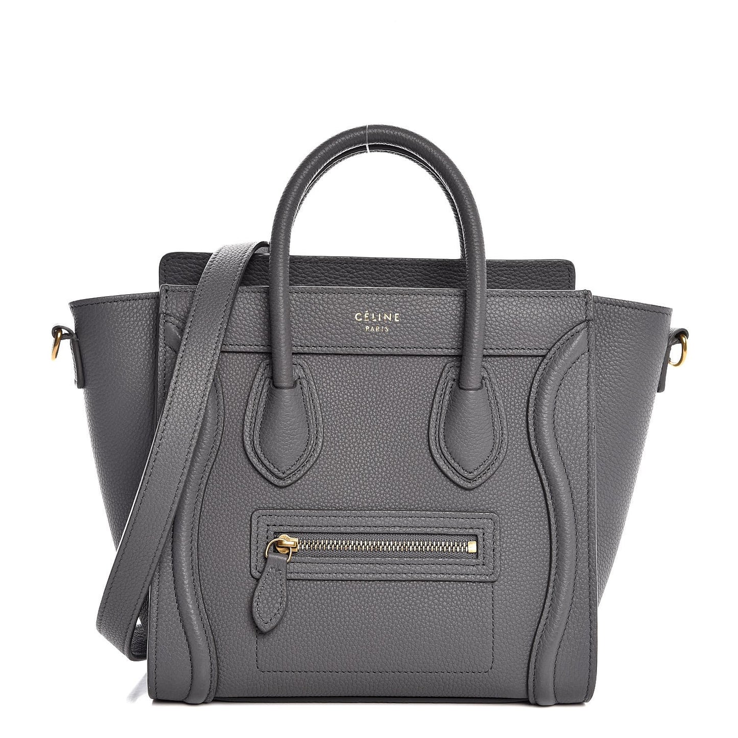 Baby Grained Calfskin Nano Luggage Kohl