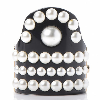Chanel Resin Pearl CC Cuff Black 3 of 5