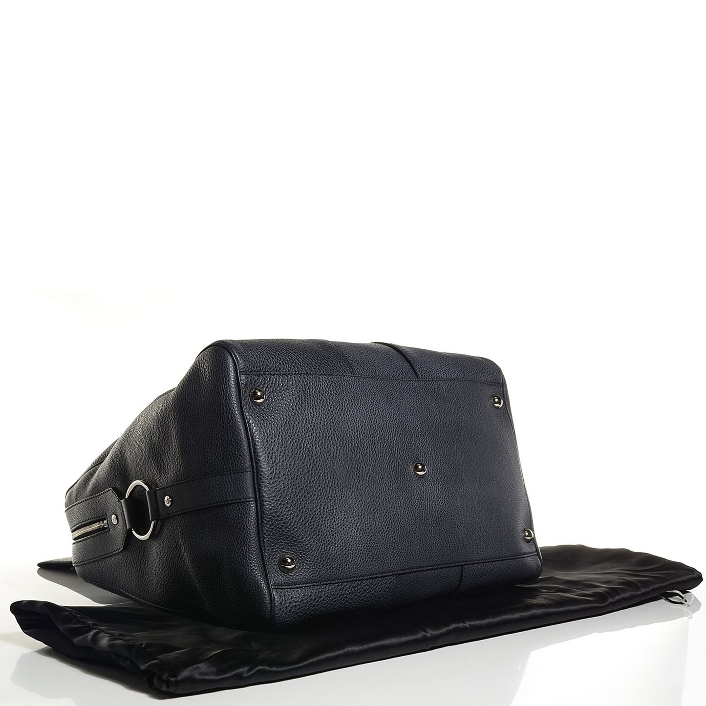 Grained Leather Oversized Muse Bowler Blue