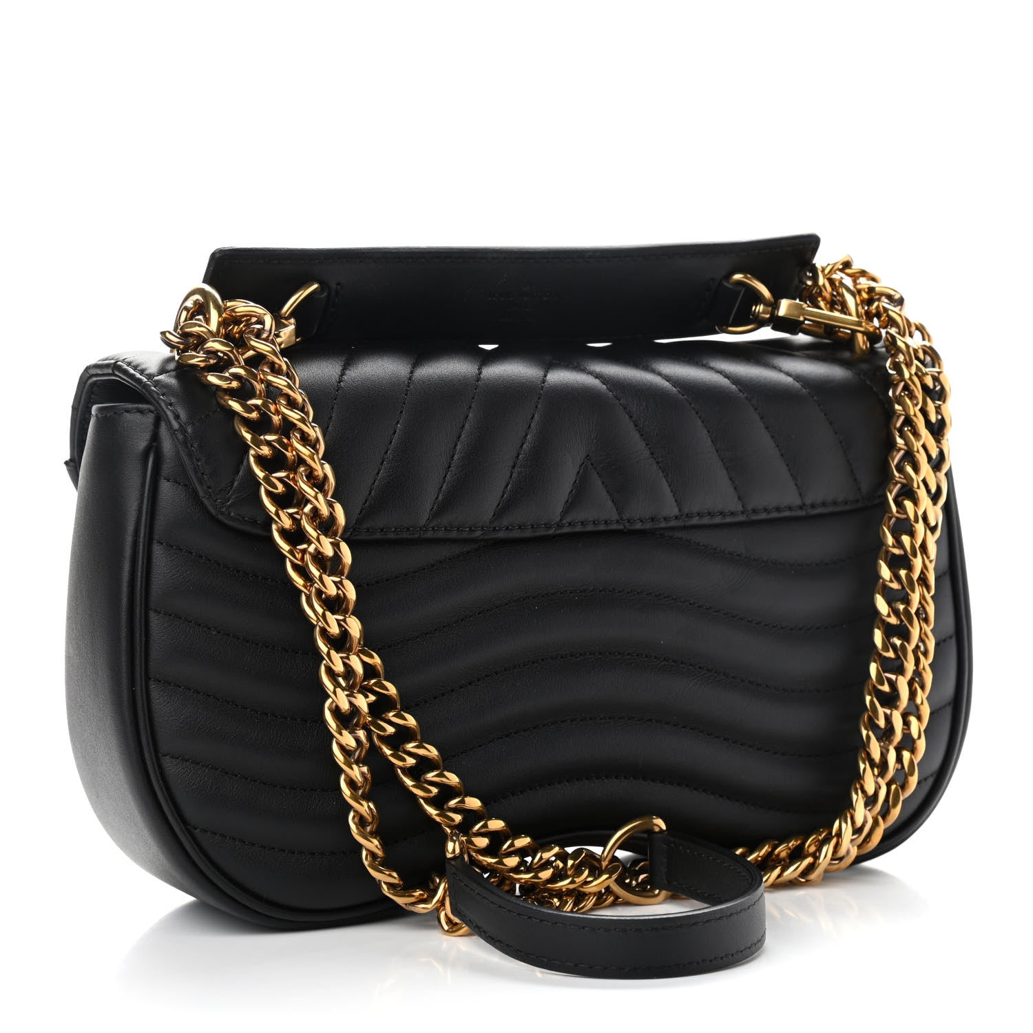 Louis Vuitton Calfskin New Wave Chain MM Black 3 of 11