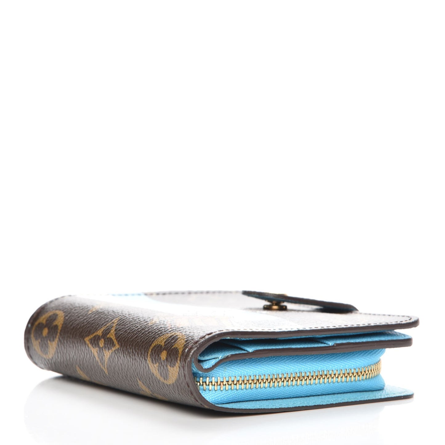 Monogram Groom Compact Zip Wallet Blue