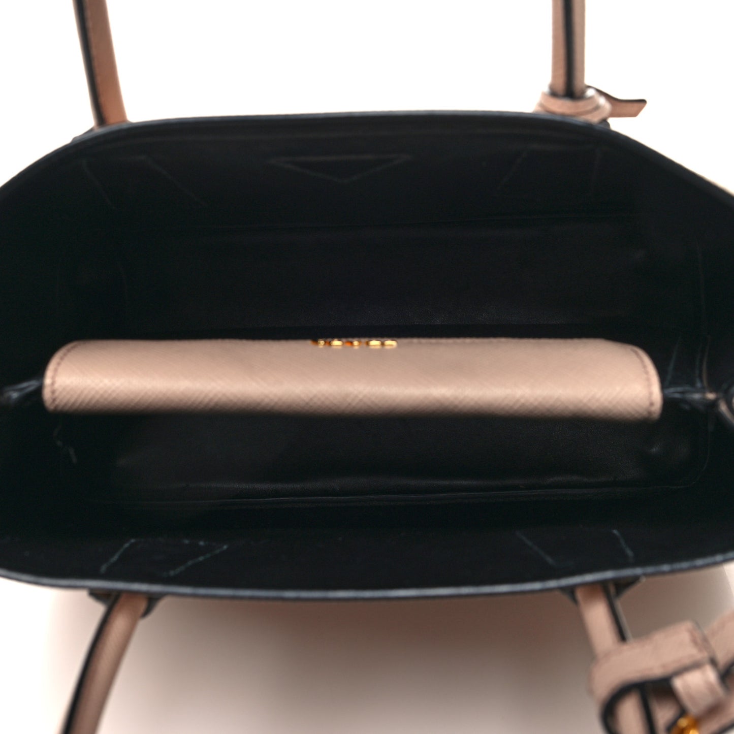 Saffiano Cuir Medium Double Bag Cammeo Black