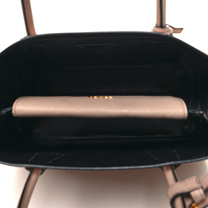 Prada Saffiano Cuir Medium Double Bag Cammeo Black 5 of 11