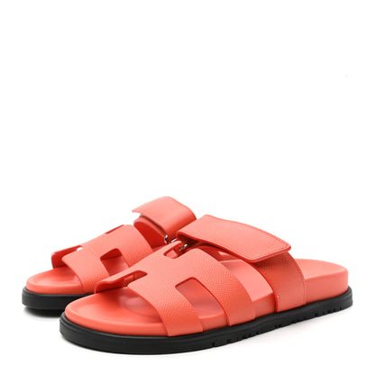 Hermes Epsom Womens Chypre Sandals 37 Rose Sorbert 3 of 8