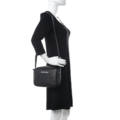 Balenciaga Calfskin Logo M Everyday Camera Bag Black 2 of 10