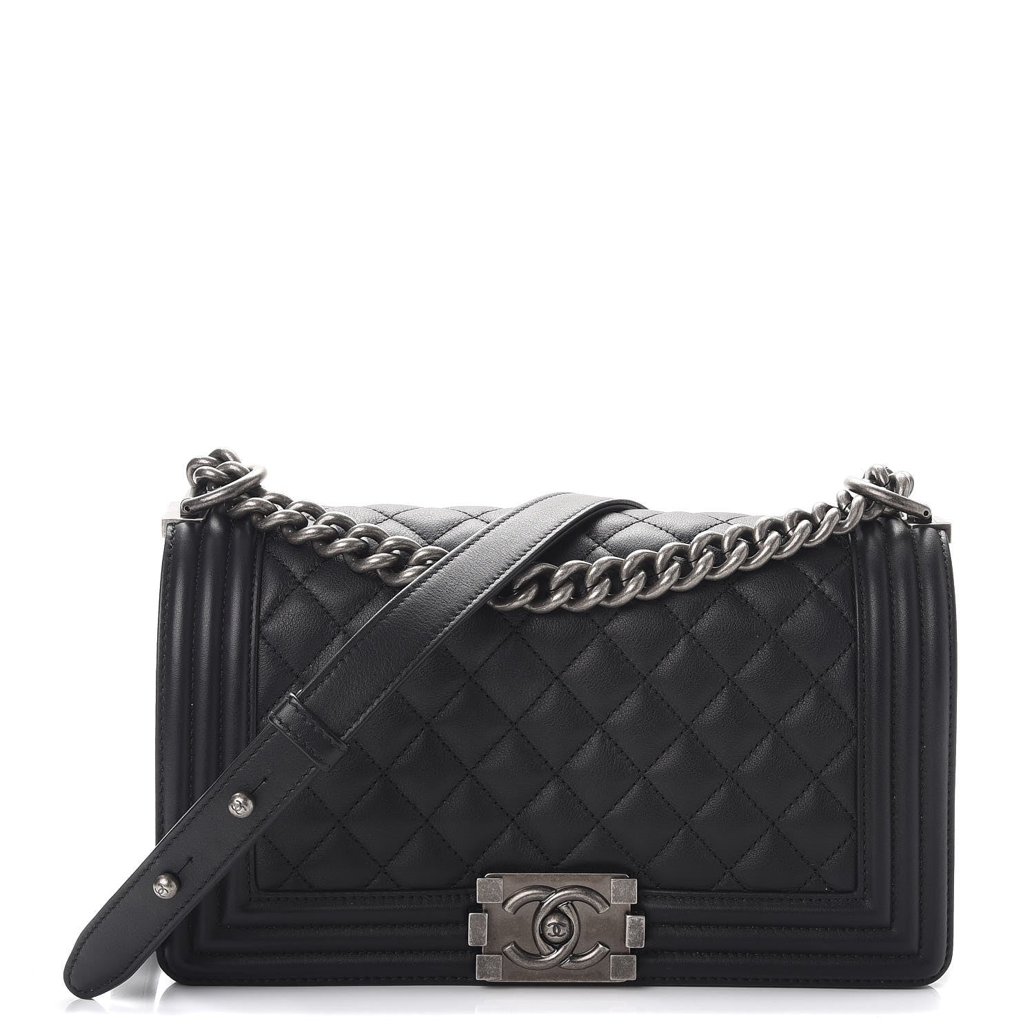 Chanel Calfskin Quilted Medium Boy Flap Black 1 of 9