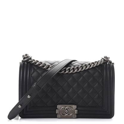 Chanel Calfskin Quilted Medium Boy Flap Black 1 of 9