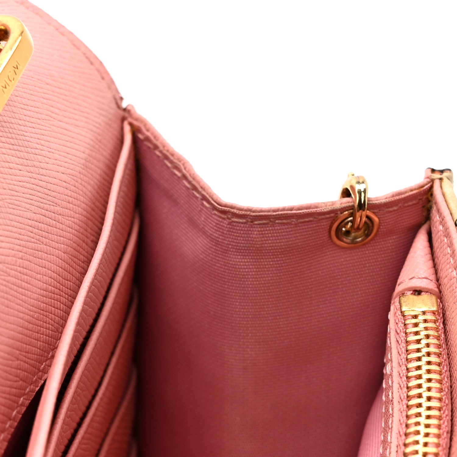 MCM Visetos Tri-Fold Crossbody Beige Soft Pink 12 of 16