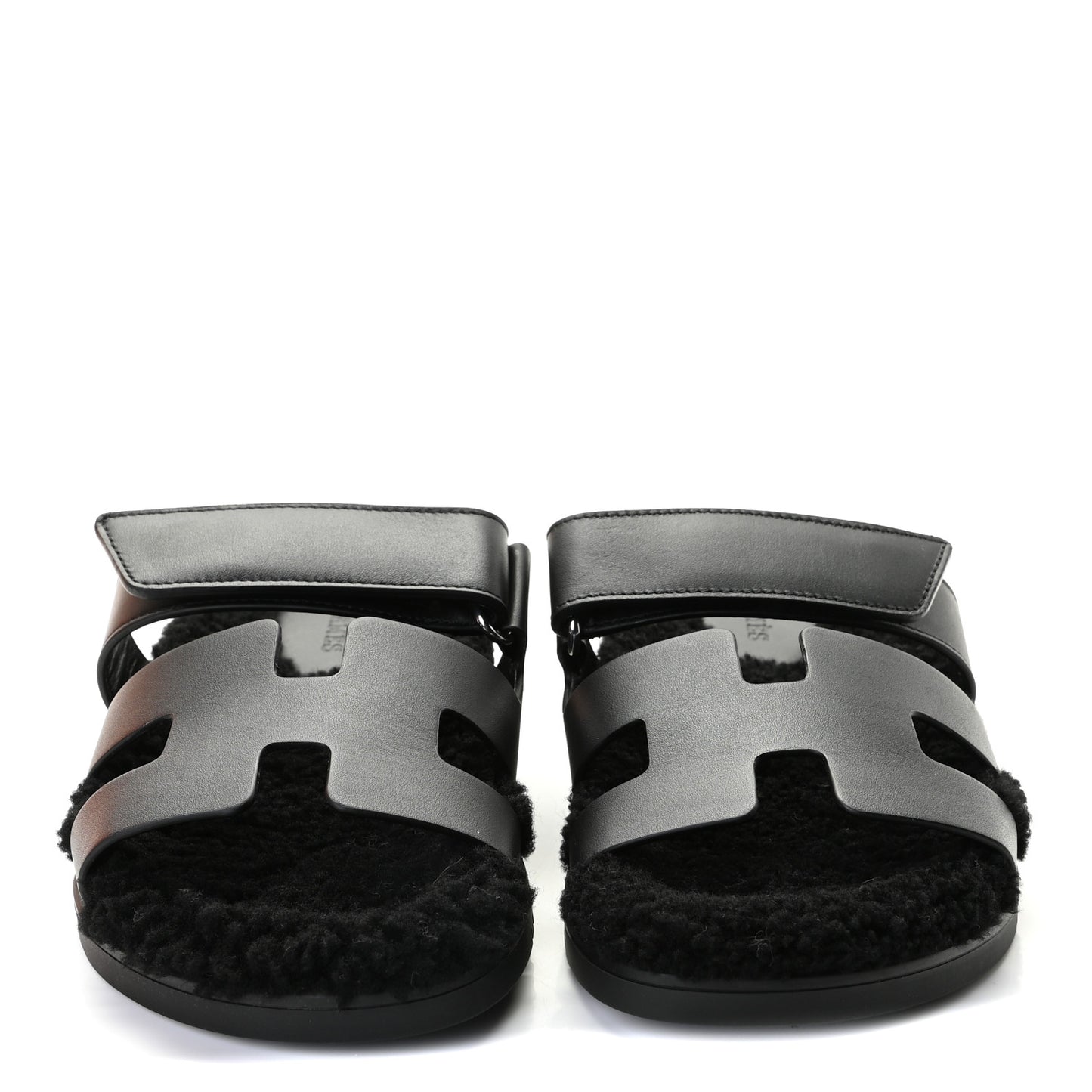 Calfskin Woolskin Womens Chypre Sandals 37 Black
