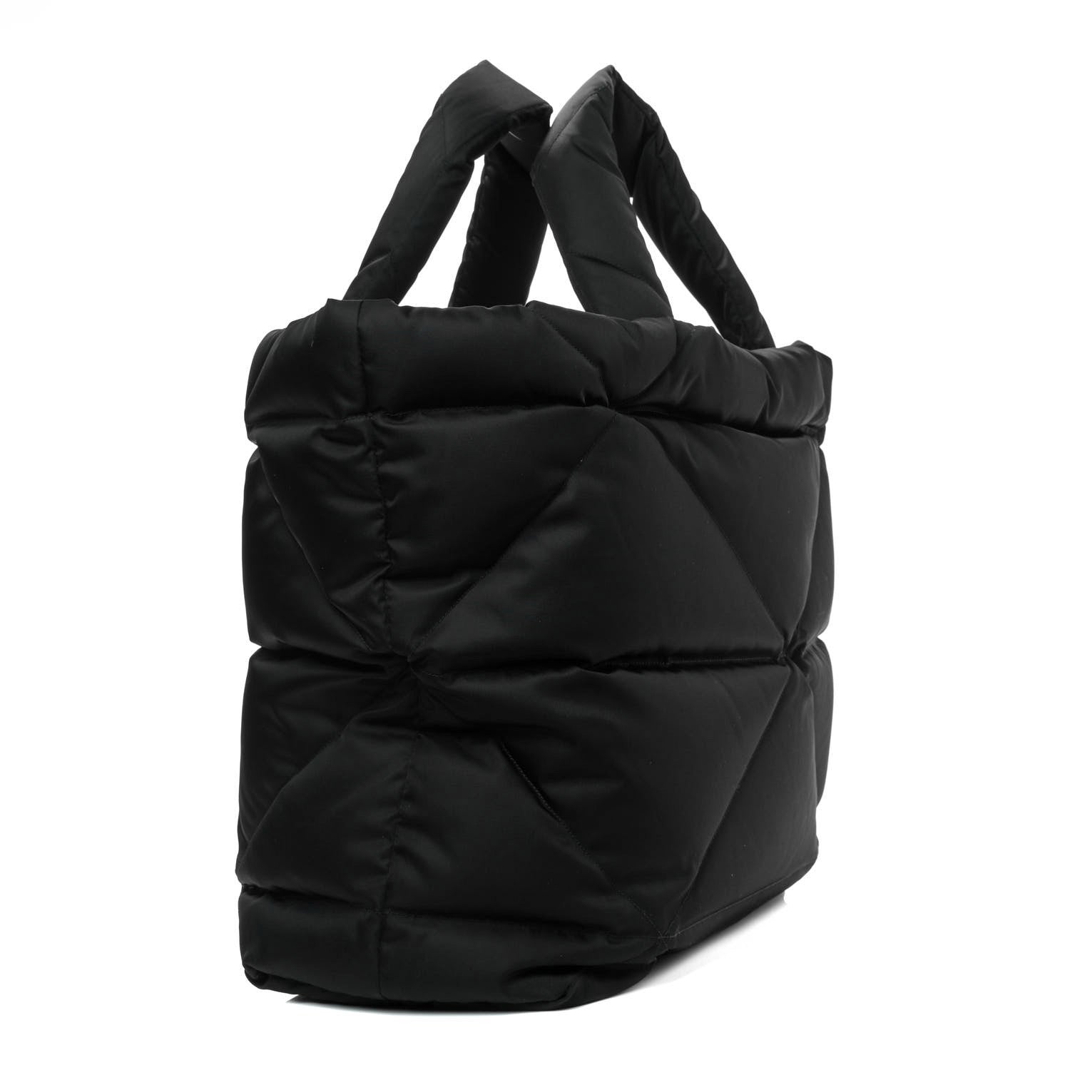 Prada Re-Nylon Triangle Padded Logo Tote Black 3 of 13