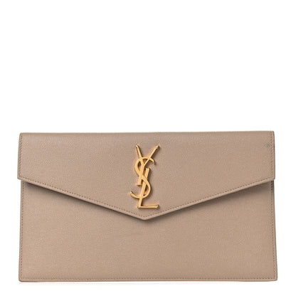 Saint Laurent Grain De Poudre Uptown Pouch Dark Beige 1 of 9