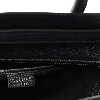 Celine Drummed Calfskin Nano Luggage Black 6 of 9
