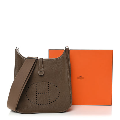 Hermes Taurillon Clemence Evelyne III PM Etoupe 11 of 11
