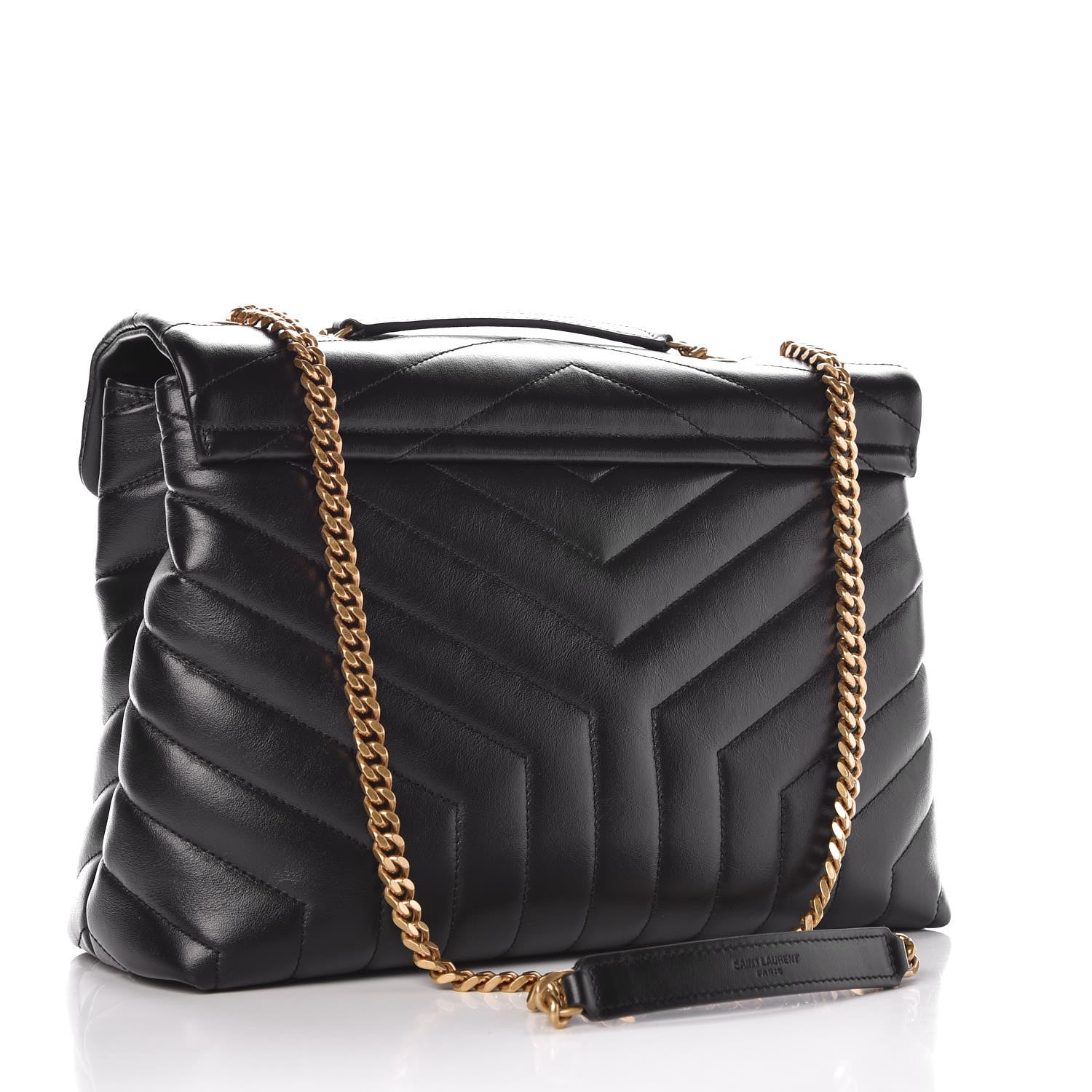 Saint Laurent Calfskin Y Quilted Monogram Medium Loulou Chain Satchel Black 3 of 10