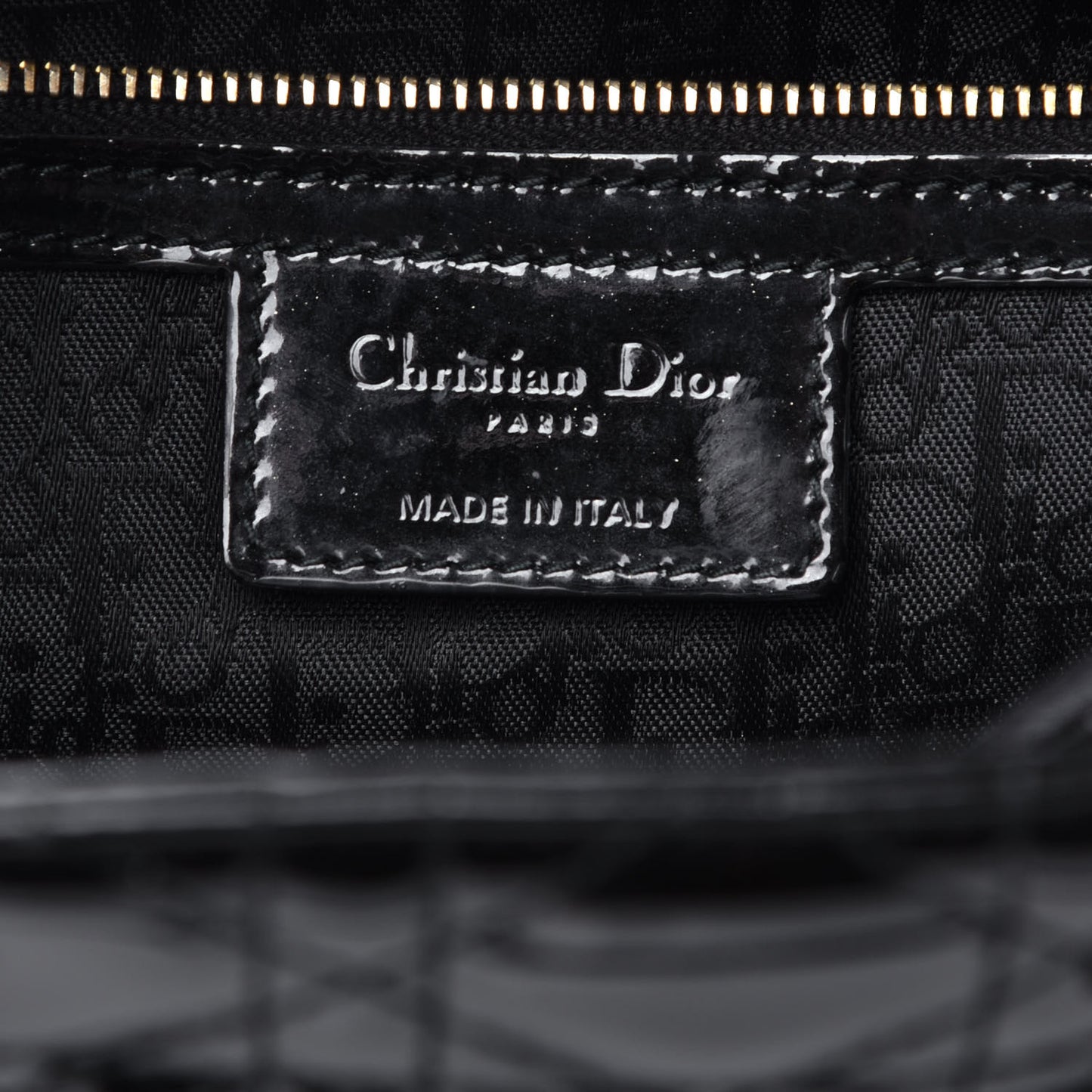 Patent Cannage Large Lady Dior Black