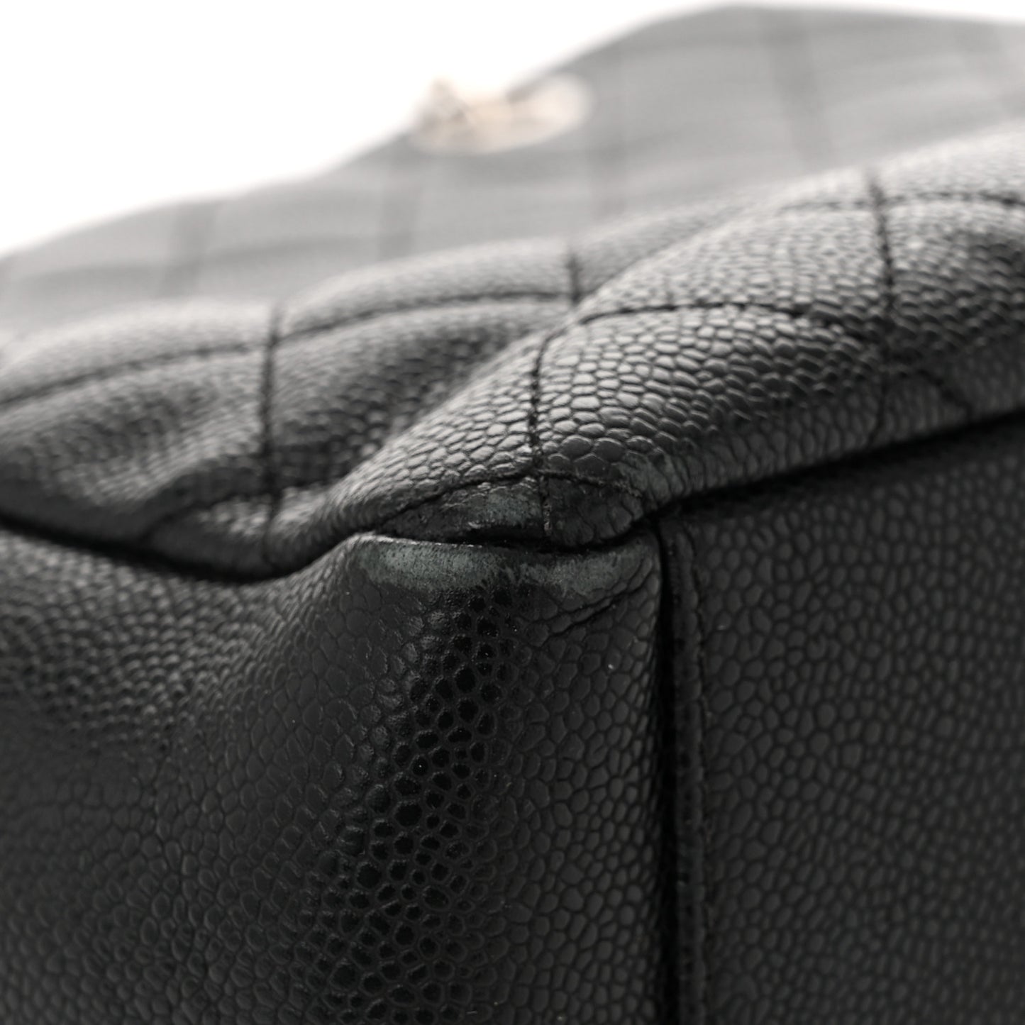 Caviar Quilted Vertical Grand Shopping Tote GST Black