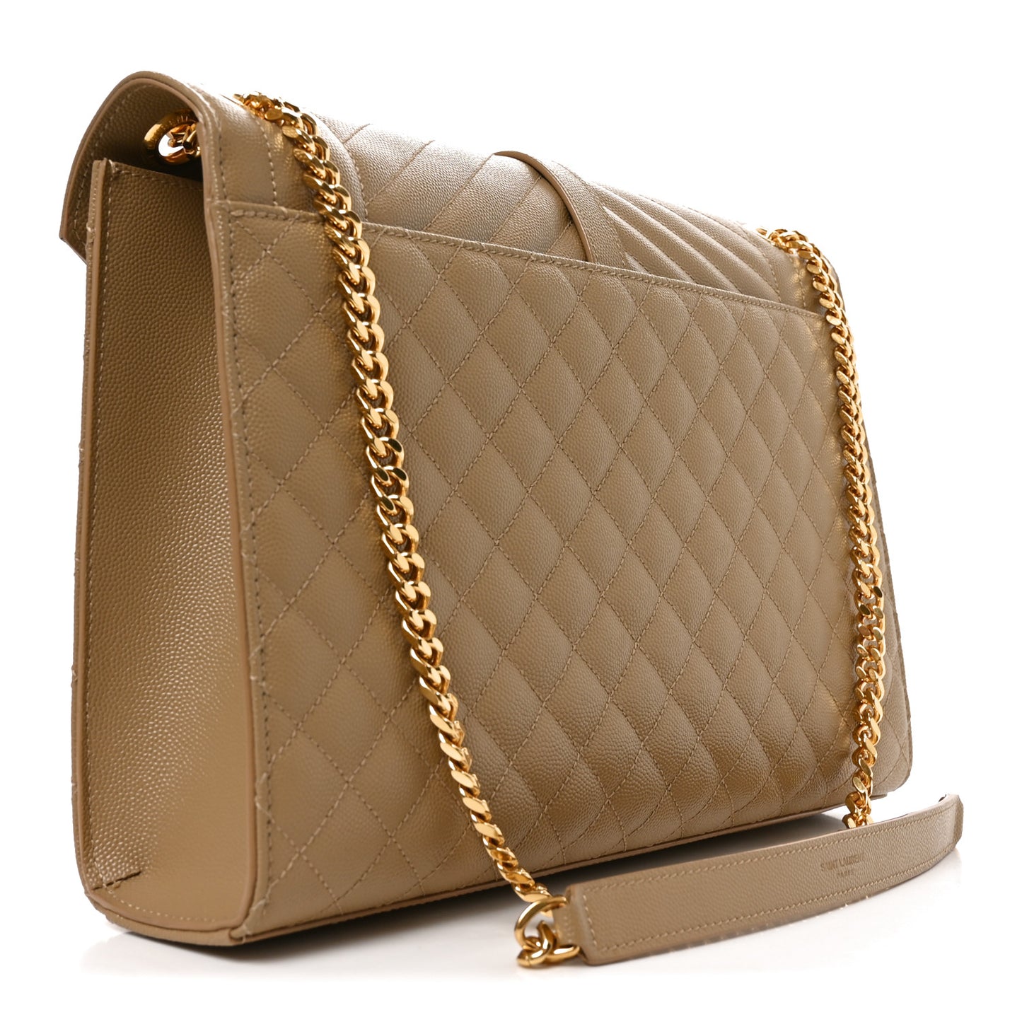 Grain De Poudre Mixed Matelasse Large Triquilt Monogram Satchel Dark Latte