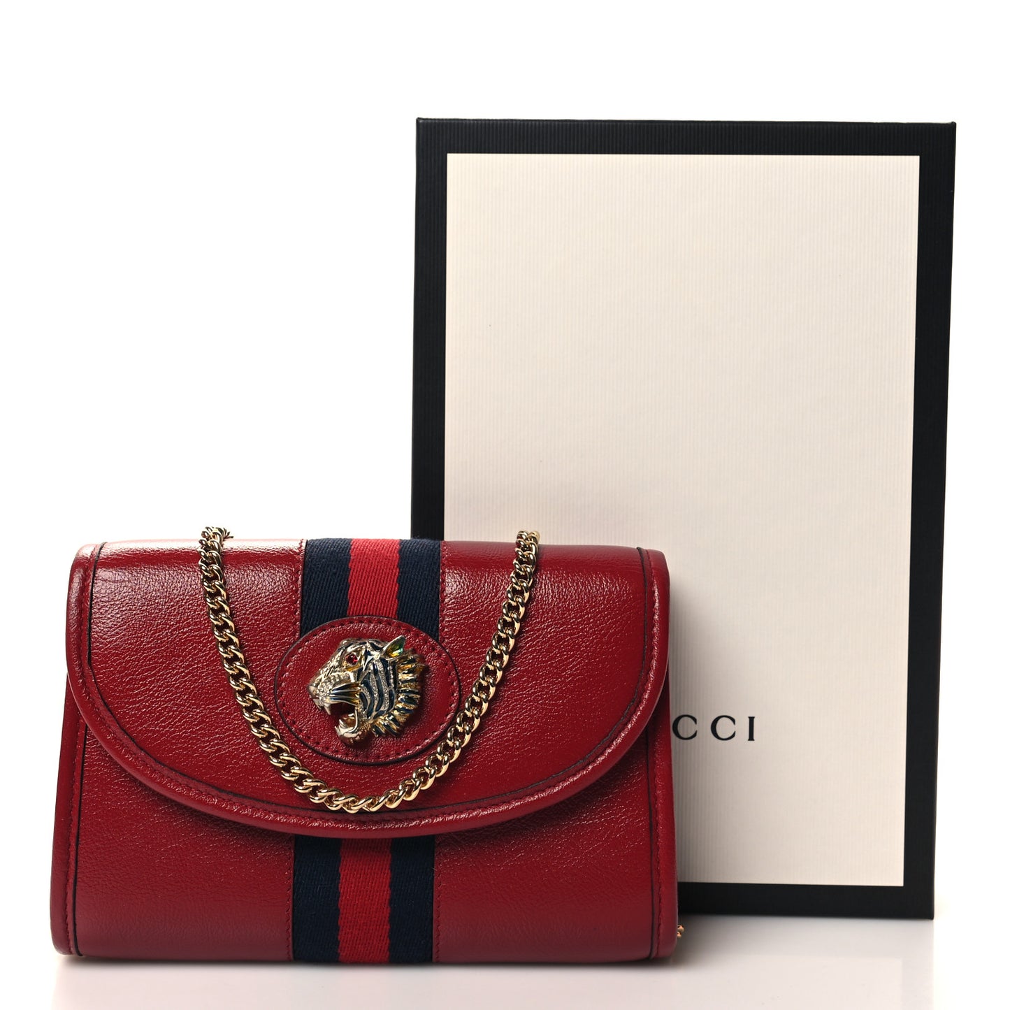 Textured Calfskin Web Mini Rajah Slim Flap Shoulder Bag Romantic Cherry