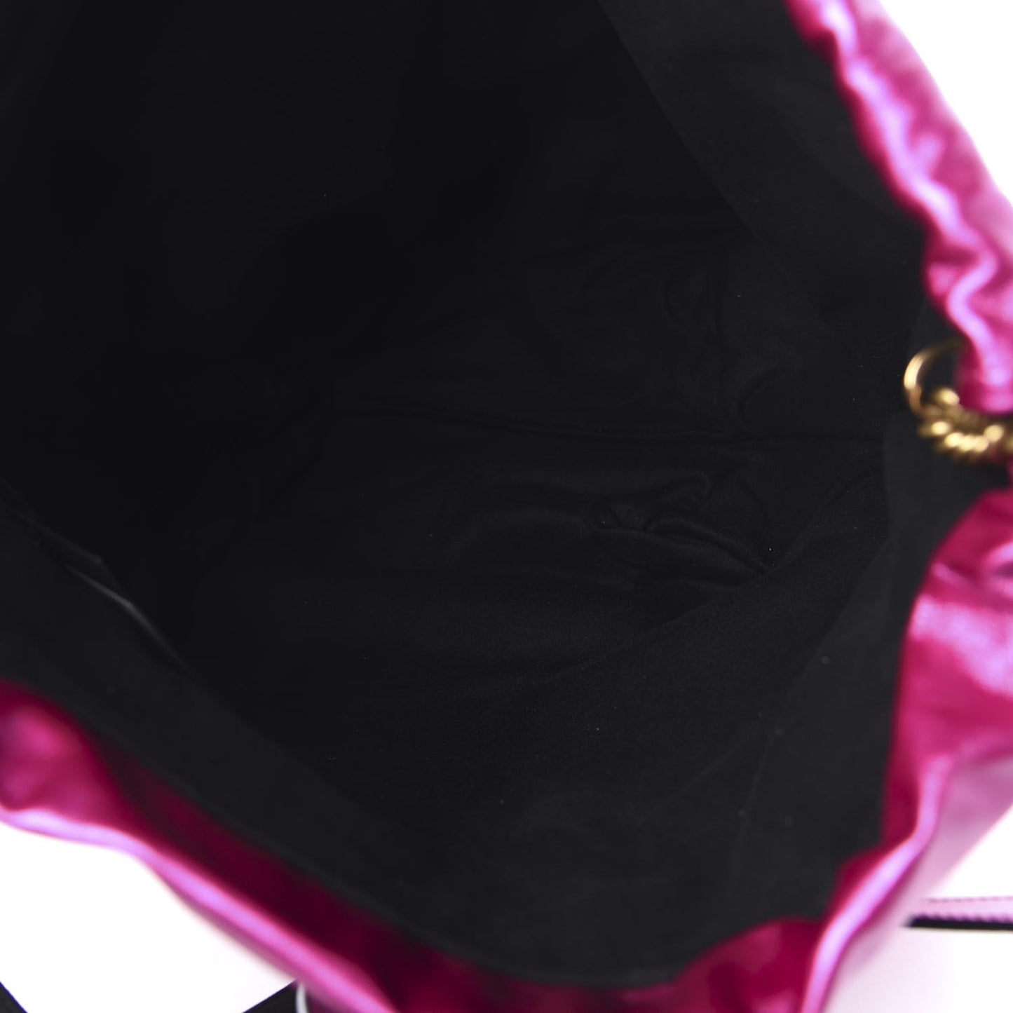 Lambskin Teddy Drawstring Bag Fuchsia