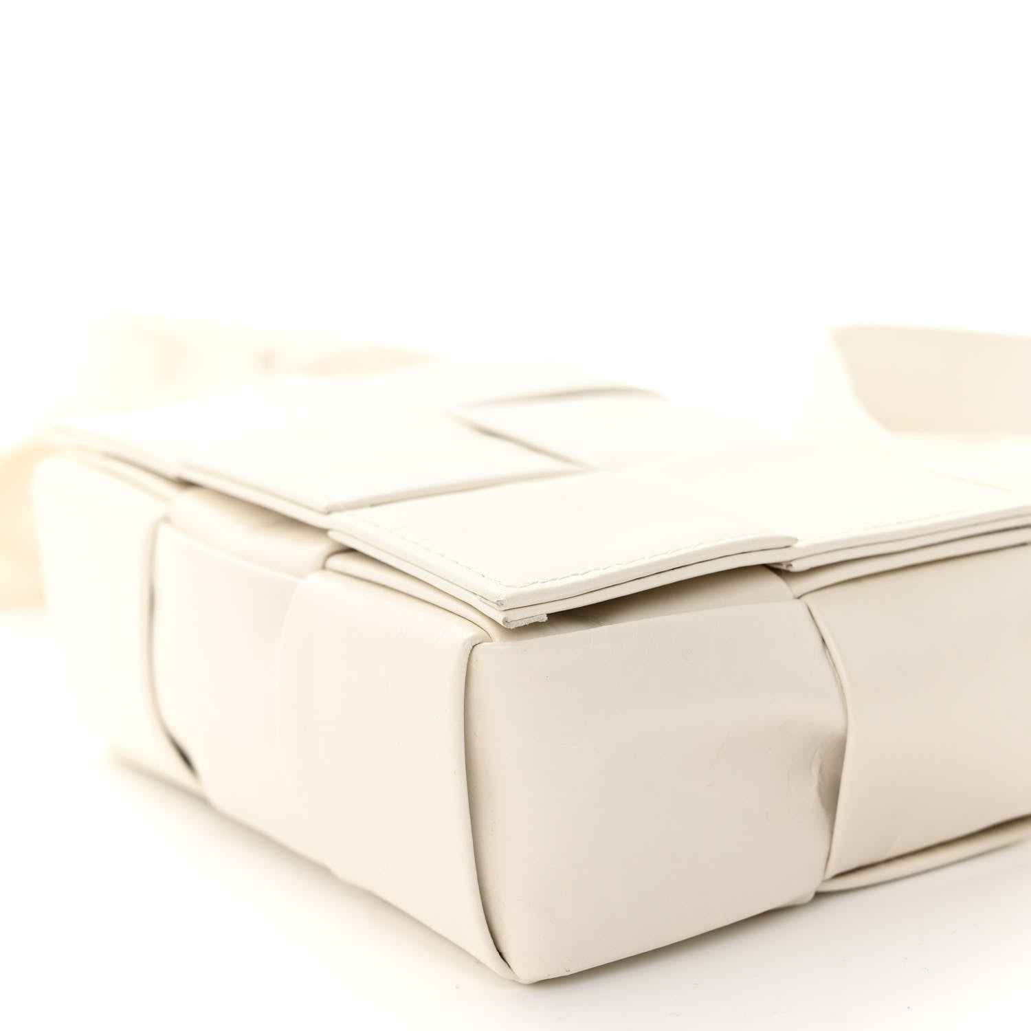 Bottega Veneta Lambskin Maxi Intrecciato Extra Mini Cassette Crossbody Bag White 8 of 8
