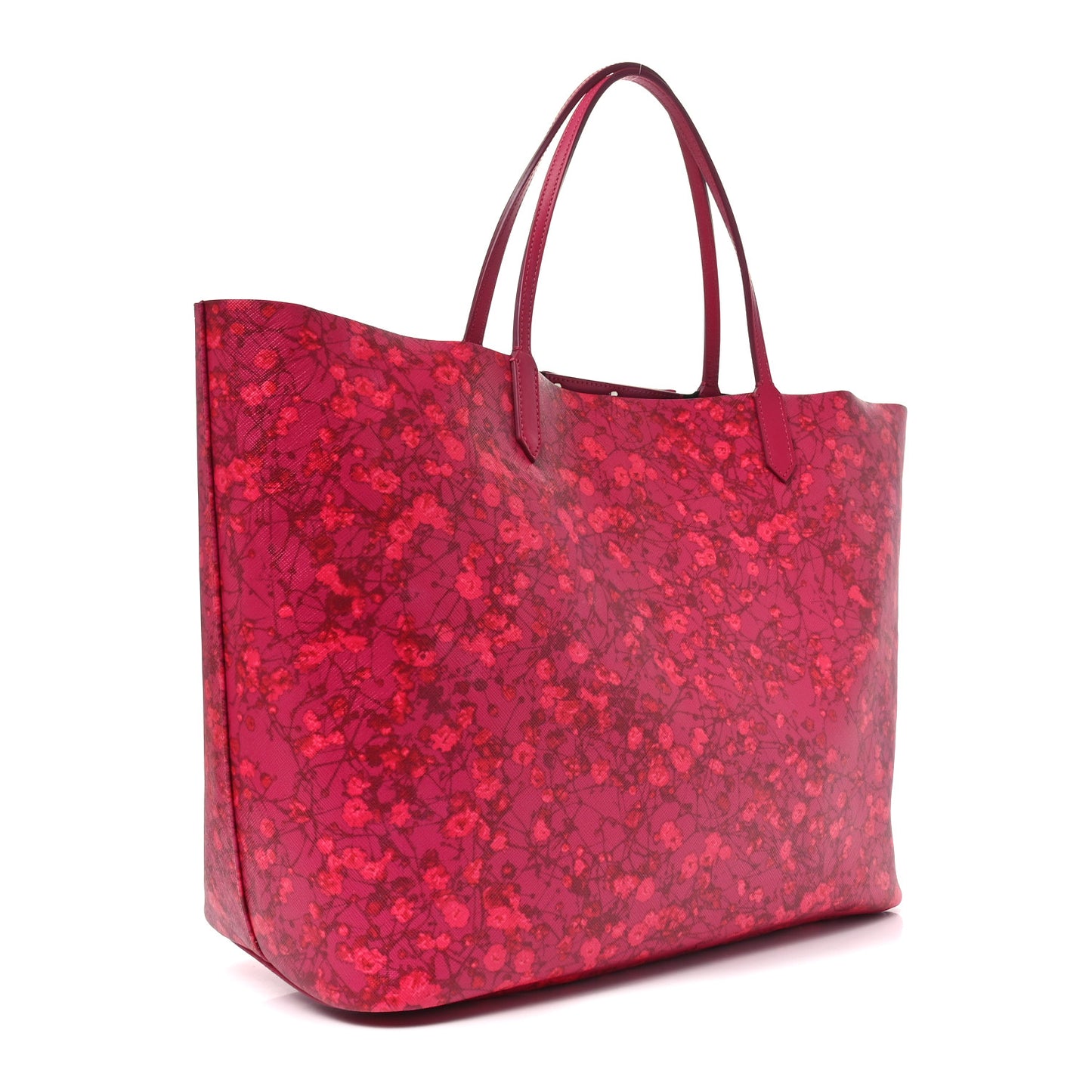 Textured Coated Canvas Floral Print Large Antigona Tote Pink