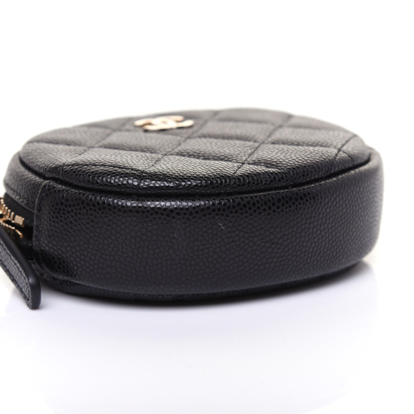 Caviar Quilted Zip Around Classic Coin Purse Black