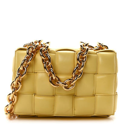 Bottega Veneta Lambskin Maxi Intreccio Padded Chain Cassette Crossbody Bag Corn 1 of 9
