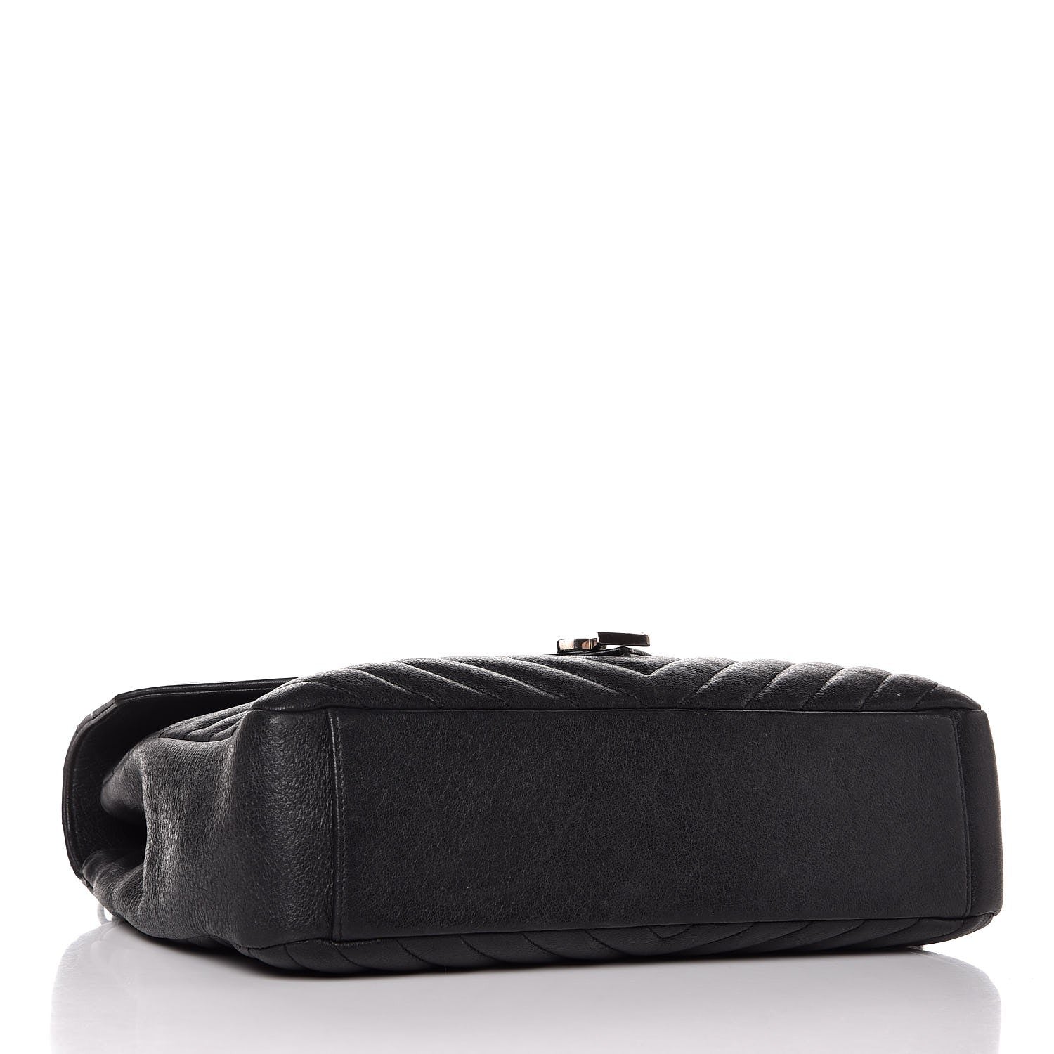 Saint Laurent Sheepskin Matelasse Chevron Monogram Large College Satchel Black 4 of 7