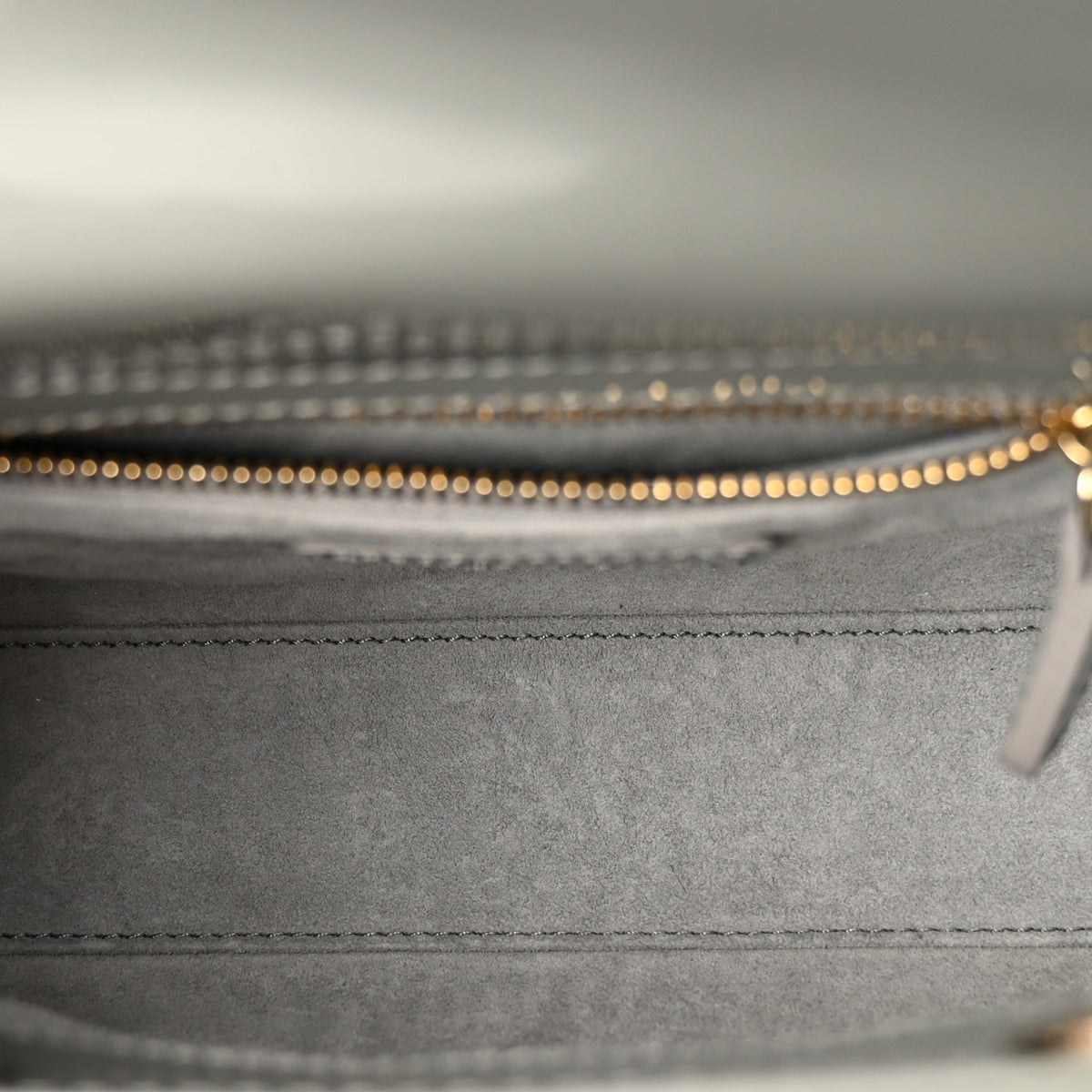 Patent Cannage Mini Lady Dior Grey Stone