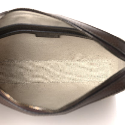 Gucci GG Supreme Monogram Textured Dollar Calfskin Web Ophidia Wristlet Shoulder Bag Beige Ebony New Acero 5 of 9