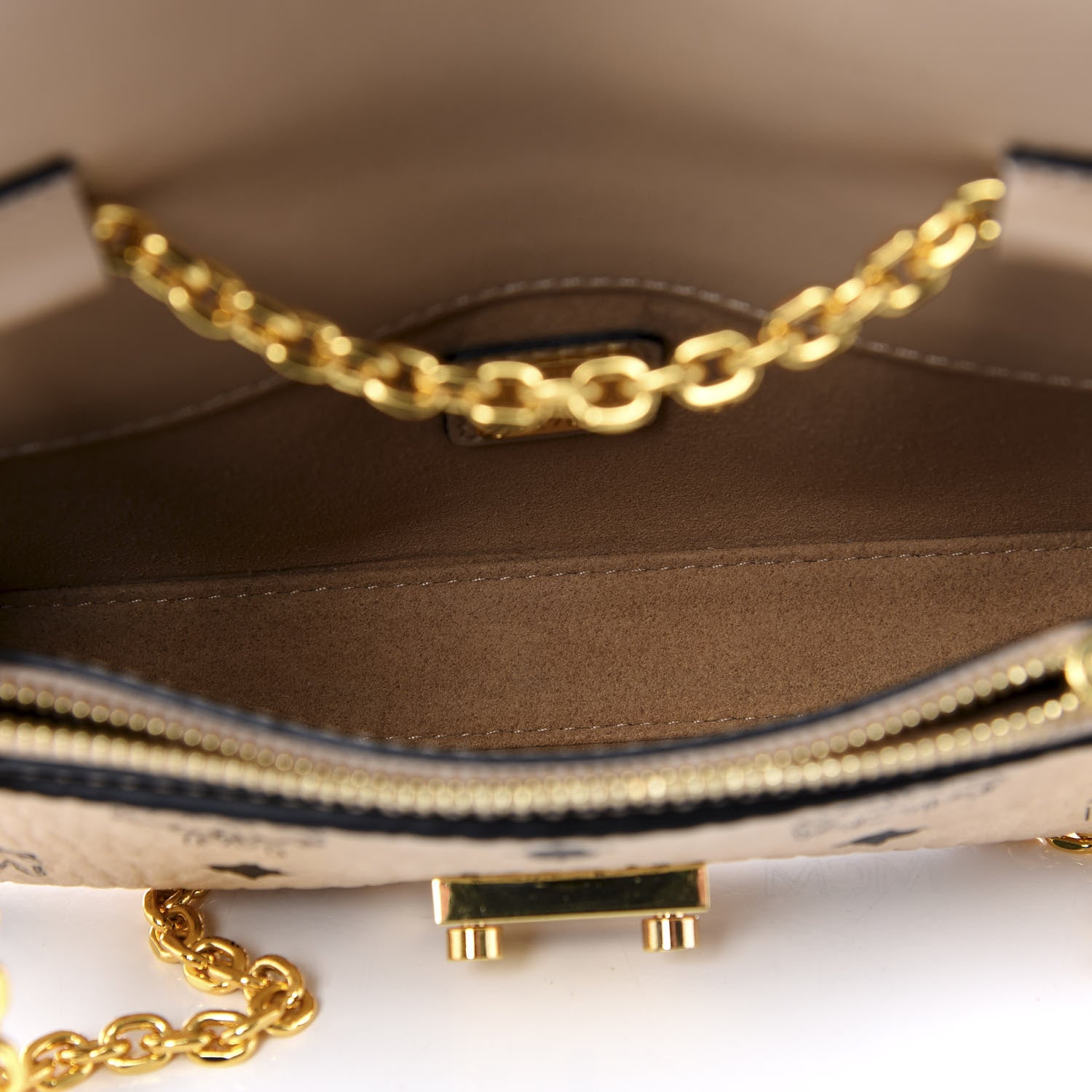 MCM Visetos Small Millie Crossbody Beige 4 of 8