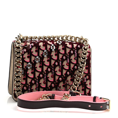 Christian Dior Velvet Crystal Small Diorama Club Flap Bag Plum 3 of 14