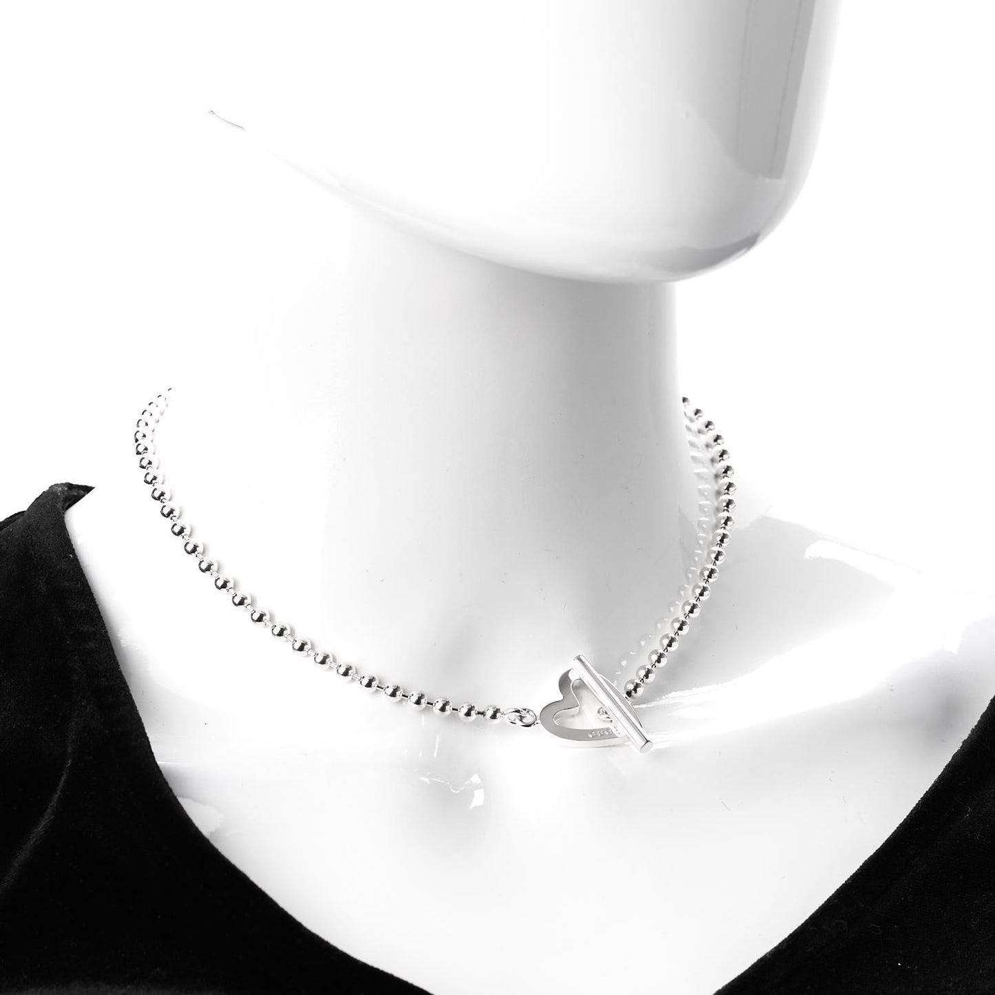 Sterling Silver Heart Toggle Necklace