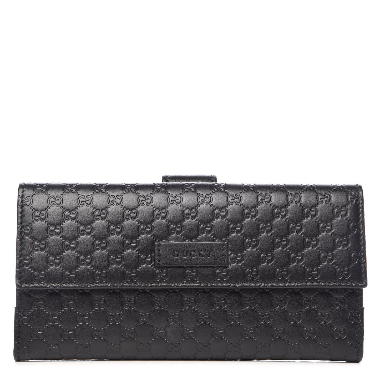 Microguccissima Continental Flap Wallet Black