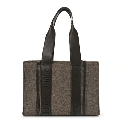 Chloe Felt Calfskin Medium Woody Ribbon Tote Deep Beige 1 of 12