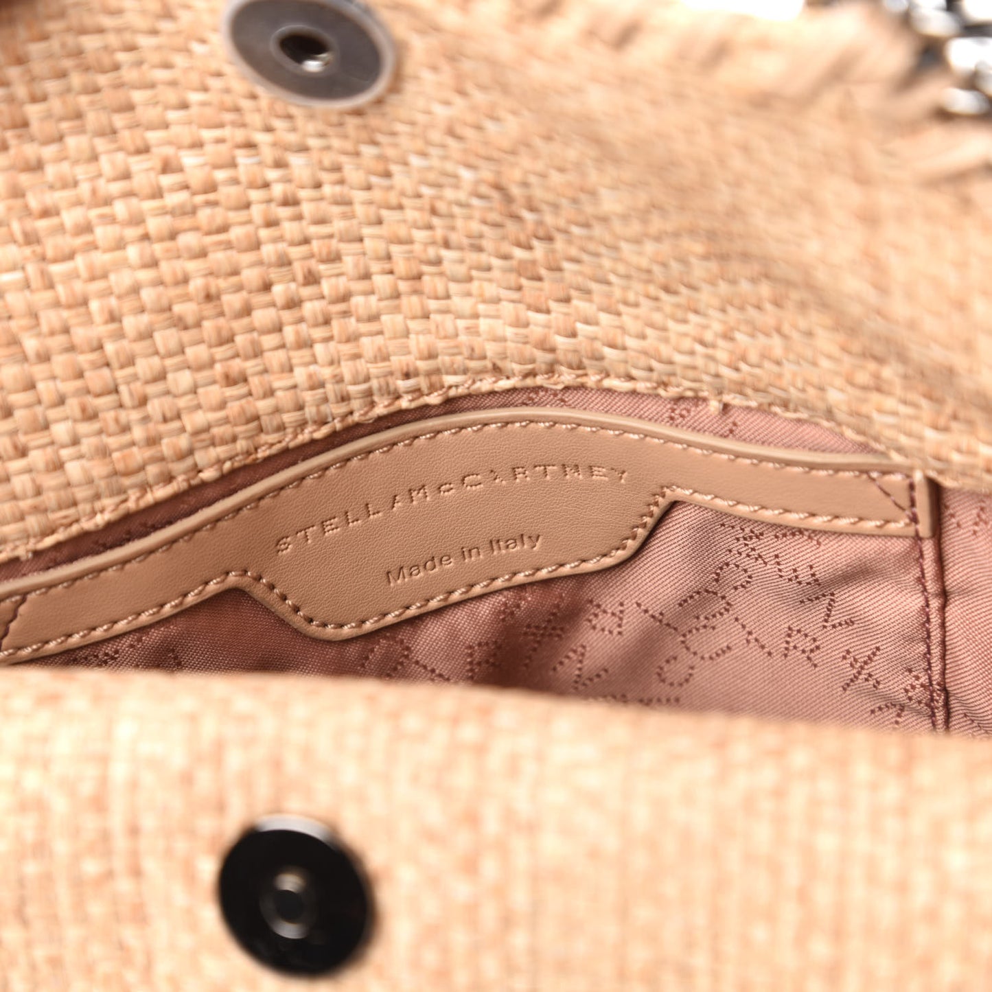 Raffia Mini Falabella Fold Over Tote Natural