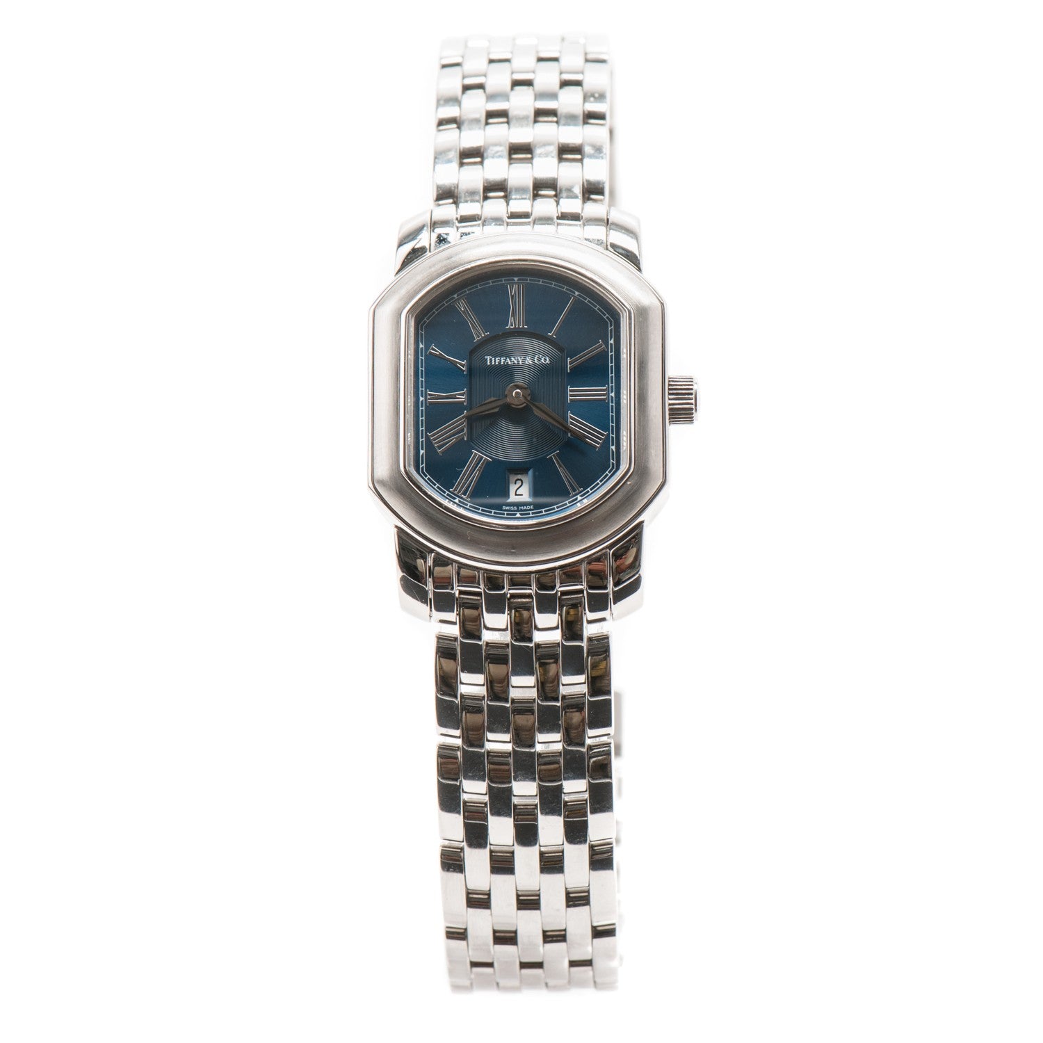 Tiffany Stainless Steel 24mm Mark Coupe Resonator Quartz Watch Blue 1 of 9