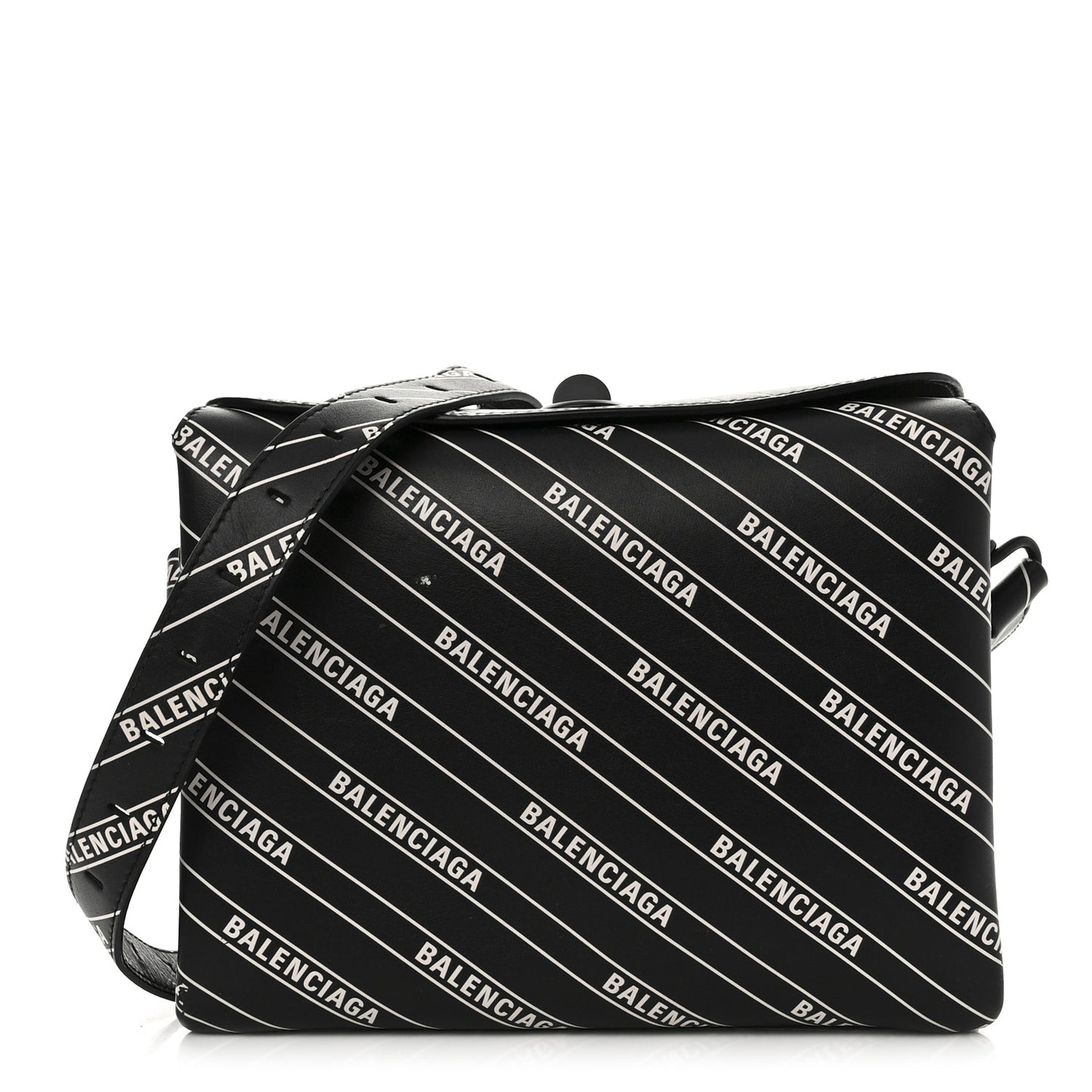Calfskin All Over Logo Flap S Bag Black